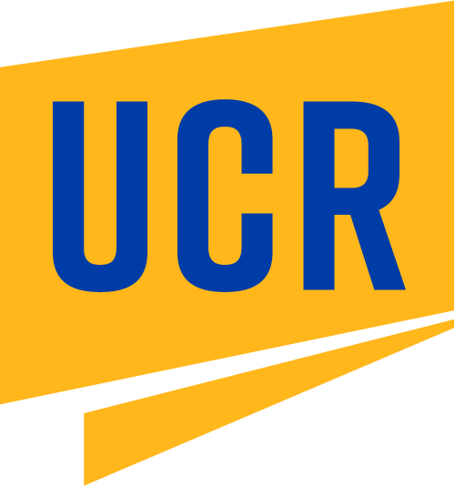 UCR's monogram logo in gold